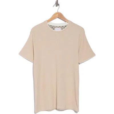 Denim And Flower Textured Knit T-shirt In Oat Heather