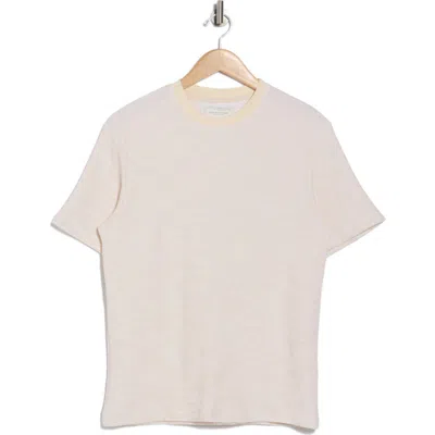 Denim And Flower Textured T-shirt In Brown