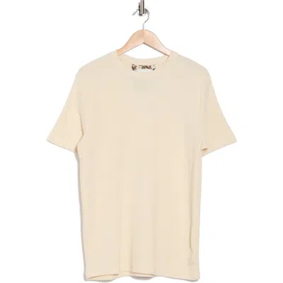 Denim And Flower Textured T-shirt In Cream