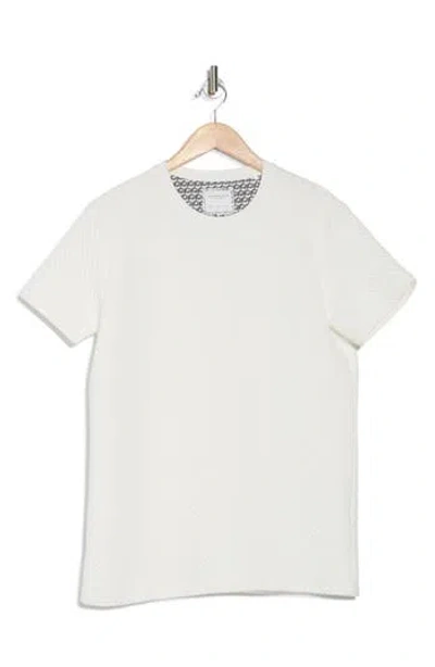 Denim And Flower Textured T-shirt In White