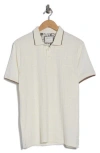 Denim And Flower Textured Tip Polo In White