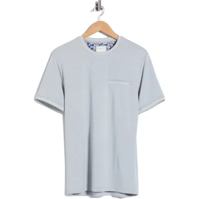 Denim And Flower Tipped Pocket T-shirt In Green