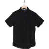 Denim And Flower White Dots Tech Short Sleeve Button-up Shirt In Black
