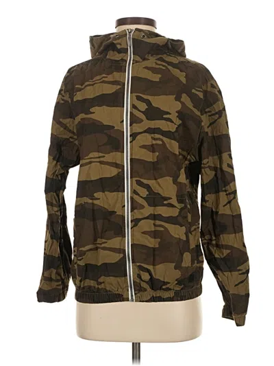 Pre-owned Denim And Flower Zip Up Hoodie In Brown