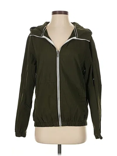 Pre-owned Denim And Flower Zip Up Hoodie In Green