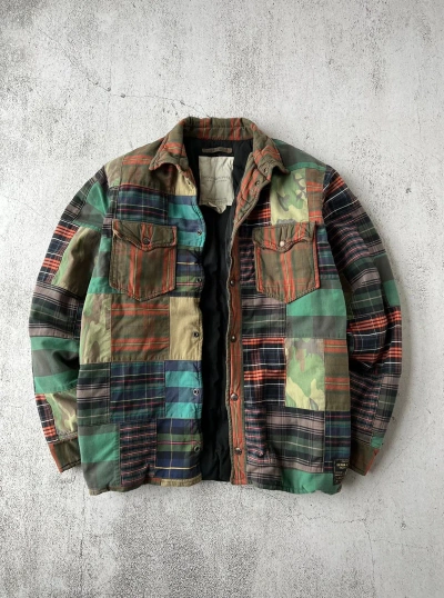 Pre-owned Denim And Supply Ralph Lauren X Polo Ralph Lauren Denim & Supply Polo Ralph Laurent Vintage Patchwork Jacket In Green