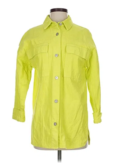 Pre-owned Denim Co 3/4 Sleeve Button Down Shirt In Green