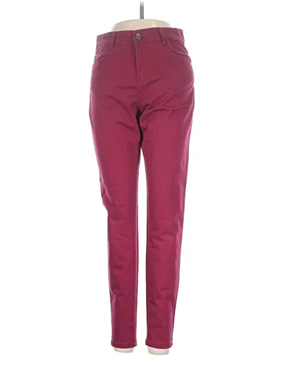 Pre-owned Denim Co Casual Pants In Burgundy