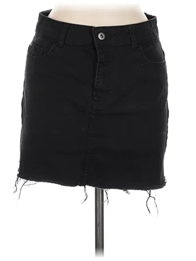 Pre-owned Denim Co Denim Skirt In Black
