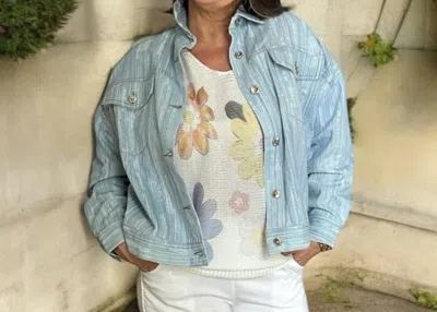 Denim Days Textured Denim Jacket In Light Denim In Multi