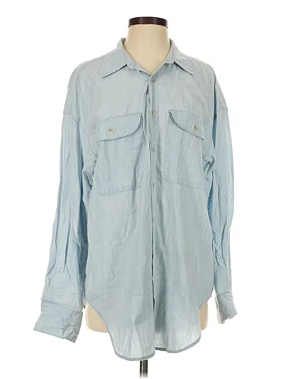 Pre-owned Denim Forum Long Sleeve Button Down Shirt In Blue