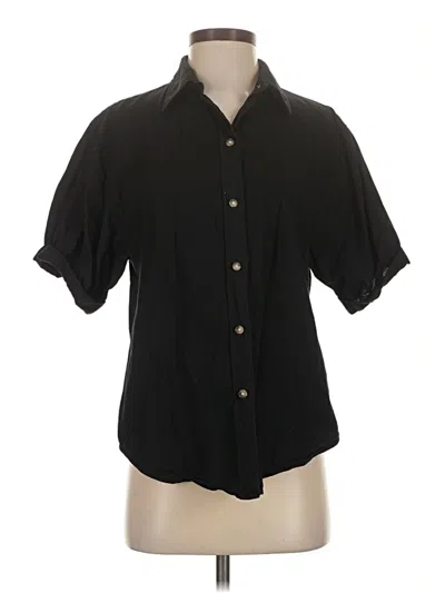 Pre-owned Denim Forum Short Sleeve Blouse In Black