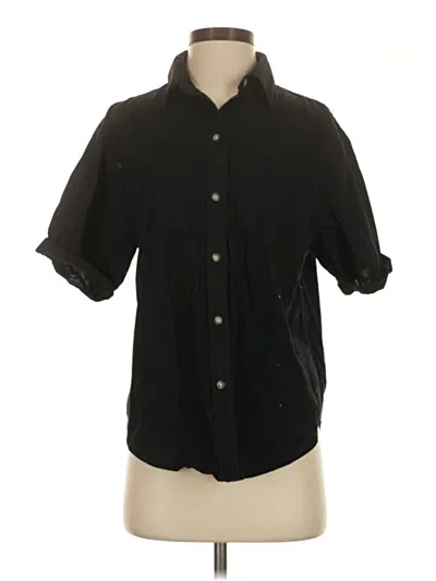 Pre-owned Denim Forum Short Sleeve Button Down Shirt In Black