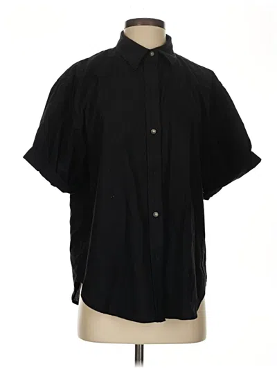 Pre-owned Denim Forum Short Sleeve Button Down Shirt In Black