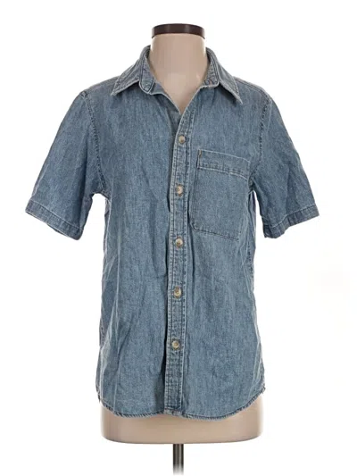 Pre-owned Denim Forum Short Sleeve Button Down Shirt In Blue