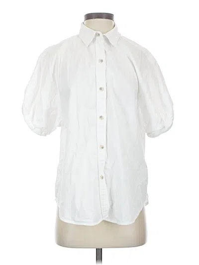 Pre-owned Denim Forum Short Sleeve Button Down Shirt In White
