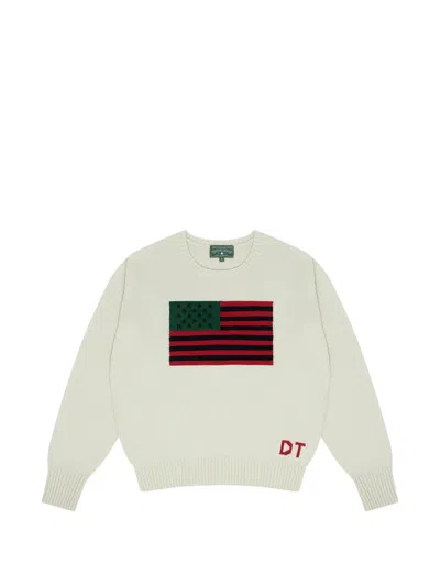 Denim Tears 1619 Pan African-flag Sweater In Gray