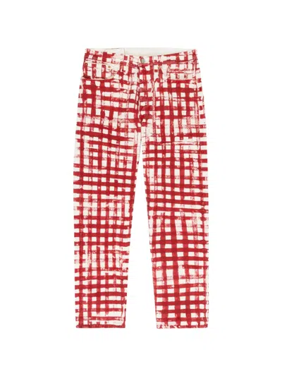 Denim Tears 501 Picnic Plaid Trousers In Red