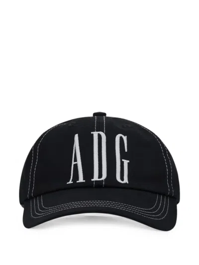 Denim Tears Adg Contrast-stitch Baseball Cap In Black