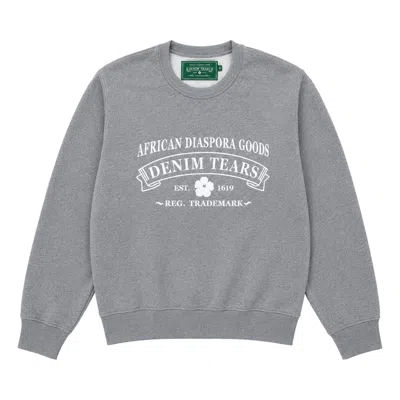 Pre-owned Denim Tears Adg Crewneck 'grey/white' | Men's Size Xl In Gray