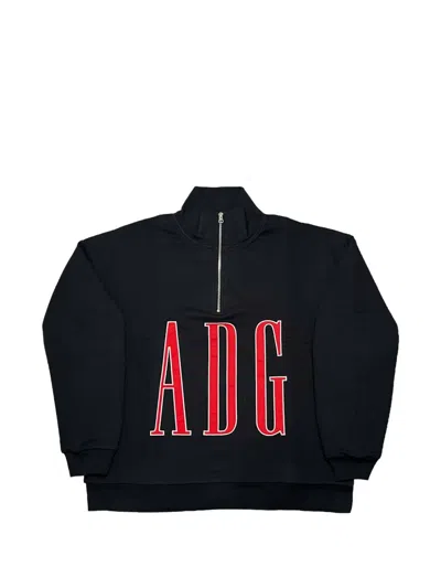 Denim Tears Adg Inc. Quarter-zip Sweatshirt In Blue