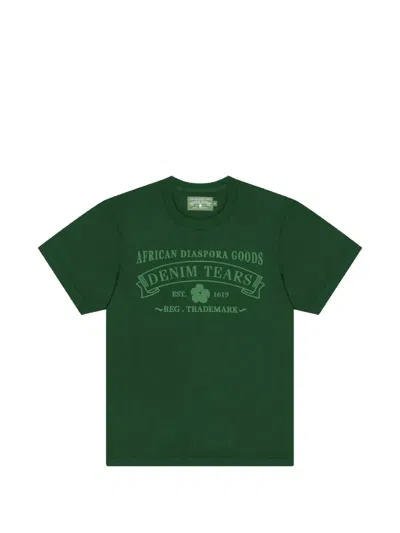 Denim Tears Adg Logo-print Short-sleeve T-shirt In Green