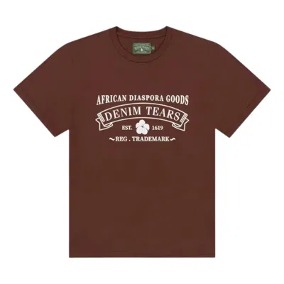 Denim Tears Adg Graphic-detail T-shirt In Brown