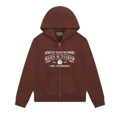 Pre-owned Denim Tears Adg Zip Hoodie 'brown' | Men's Size Xl