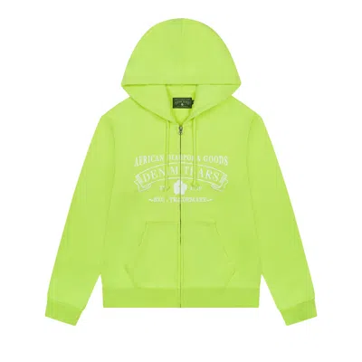 Pre-owned Denim Tears Adg Zip Hoodie 'lime' | Green | Men's Size Xl