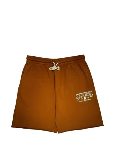 Denim Tears African Diaspora Goods Drawstring Shorts In Brown