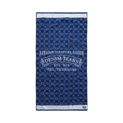 Pre-owned Denim Tears André Leon Talley Adg Monogram Towel 'blue' | Men's Size Onesize