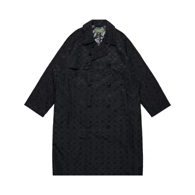 Pre-owned Denim Tears André Leon Talley Wreath Monogram Trench Coat 'black' | Men's Size M