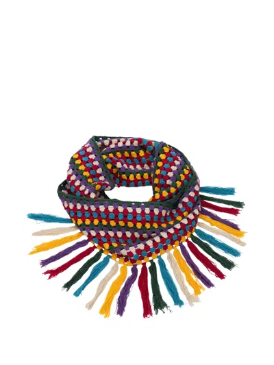 Denim Tears Aran Crochet Scarf In Multi
