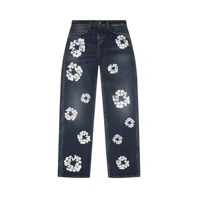 Pre-owned Denim Tears Baggy Cotton Wreath Denim Pant 'dark Wash' | Blue | Men's Size 38