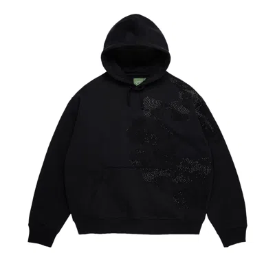 Pre-owned Denim Tears Biggie Rhinestone Cotton Wreath Pull Over Hoodie 'black' | Men's Size Xxl