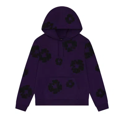 Pre-owned Denim Tears Black Cotton Wreath Hoodie 'purple' | Men's Size L