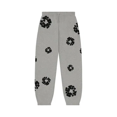 Pre-owned Denim Tears Black Cotton Wreath Sweatpants 'grey' | Men's Size L In Gray