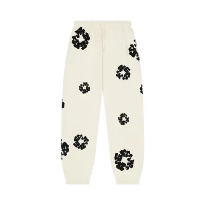 Pre-owned Denim Tears Black Cotton Wreath Sweatpants 'oatmeal' | White | Men's Size L