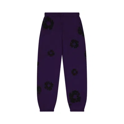 Pre-owned Denim Tears Black Cotton Wreath Sweatpants 'purple' | Men's Size M