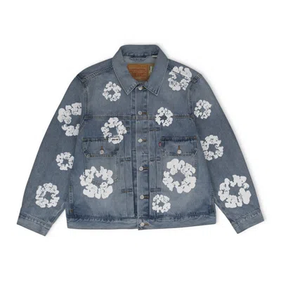 Denim Tears Blue Cotton Wreath Denim Jacket Light Wash