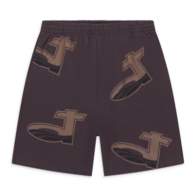 Denim Tears Graphic-print Mesh Shorts In Brown