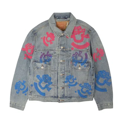 Pre-owned Denim Tears Bstroy Tears Type-2 Denim Jacket 'light Wash' In Blue