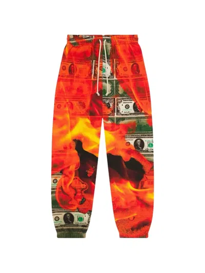 Denim Tears Burn It All Printed Track Pants In Orange