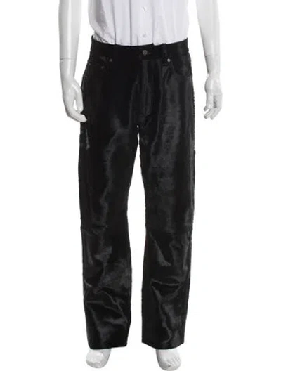 Pre-owned Denim Tears Calf Hair Moto Pants In Black