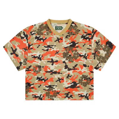 Pre-owned Denim Tears Camo Cotton Wreath Mesh Football Top 'brown' | Men's Size Xl