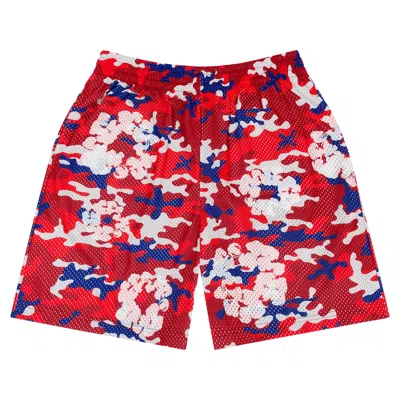 Pre-owned Denim Tears Camo Cotton Wreath Mesh Shorts 'red' | Men's Size L