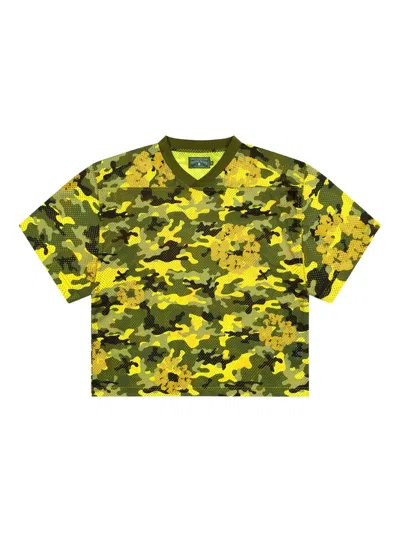 Denim Tears Camouflage Wreath Mesh T-shirt In Yellow