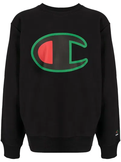 Denim Tears Champion Logo-print Sweatshirt In Black