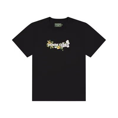 Pre-owned Denim Tears Cotton Floral Logo Tee 'black' | Men's Size Xl