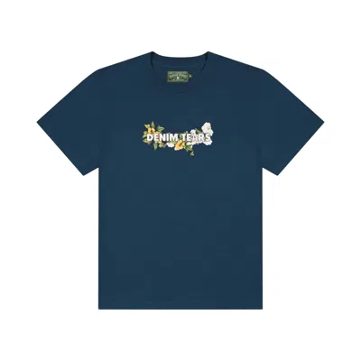 Pre-owned Denim Tears Cotton Floral Logo Tee 'navy' | Blue | Men's Size Xxl